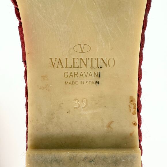 VALENTINO GARAVANI Torchon Rockstud Wedge Sandal EU 39 US 9 Red Pink Platform - Picture 10 of 11